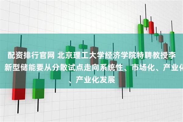 配资排行官网 北京理工大学经济学院特聘教授李金铠：新型储能要从分散试点走向系统性、市场化、产业化发展